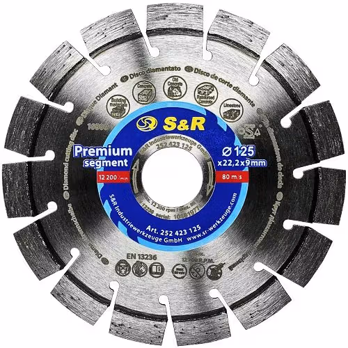 Диск алмазний S & R Premium Segment 125х22,2 мм 252423125 фото