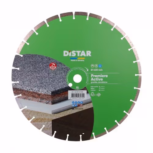 Круг алмазний сегментний Distar PREMIER ACTIVE 400x25,4 мм граніт 14320060026 фото