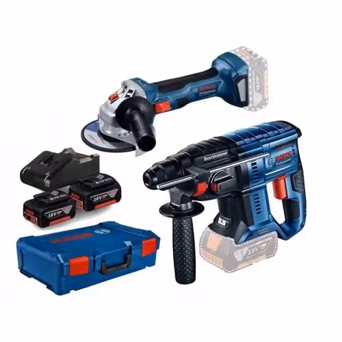 Комплект акумуляторного інструменту BOSCH GBH+GWS 180-LI+2x4,0 A*г+Box 0615990N05 фото