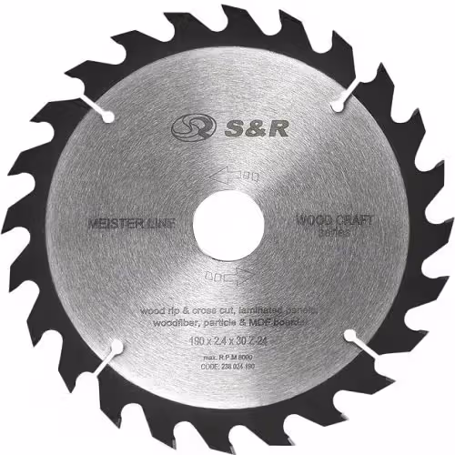 Диск пиляльний S & R Meister Wood Craft 190x30x2,4 мм 238024190 фото