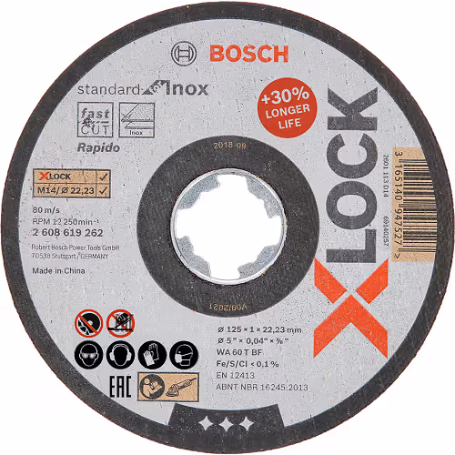Круг абразивний відрізний Bosch X-Lock Standart for Inox 125x22,2 мм 2608619262 фото