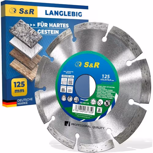 Диск алмазний S&R Meister 125x2,2x22,2 segment камінь 252445125 фото