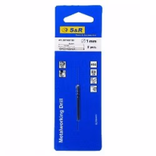 Свердло по металу S & R RM 2 шт. в блістері 1,0х12х34 мм 307900100 фото