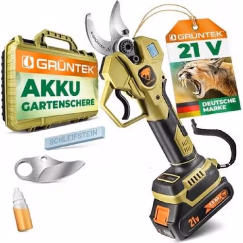 Секатор акумуляторний GRUNTEK Li-Ion 21V 2Ah 295701300 фото