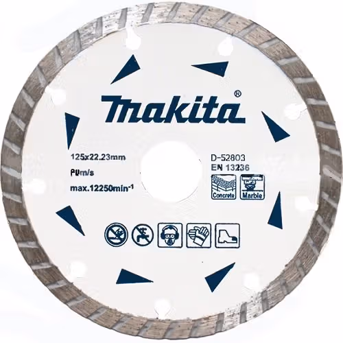 Диск алмазний відрізний Makita Turbo 125x22.23 D-52803 фото