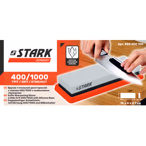 Брусок точильний двосторонній STARK 400/1000 555400100 фото