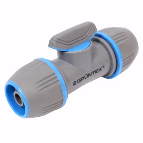 Адаптер із краном для шлангів GRUNTEK двосторонній 1/2"-5/8"-3/4" 296693074 фото