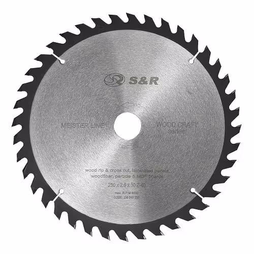 Диск пильний S & R Meister Wood Craft 250х30х2,6 мм 40 зуб 238040250 фото