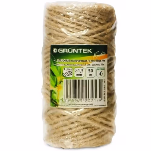 Шпагат джутовий GRUNTEK 1,5 мм х 50 м 295215050 фото