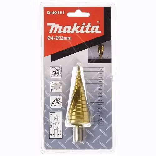 Свердло ступінчасте Makita HSS-TiN 4-32х80 мм D-40191 фото