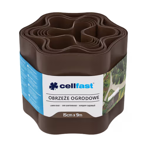 Бордюр газонний хвилястий Cellfast 15см х9 м коричневий 30-012H фото