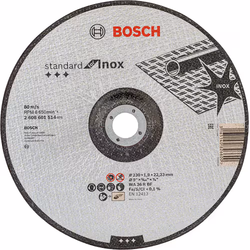 Круг відрізний по нержавіючій сталі Bosch Standard for Inox 230x22.3 мм 2608601514 фото