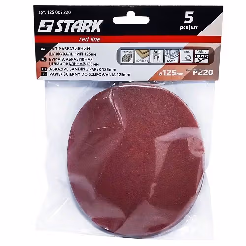 Папір шліфувальний Stark D125 мм з. 320 5 шт 125005320 фото