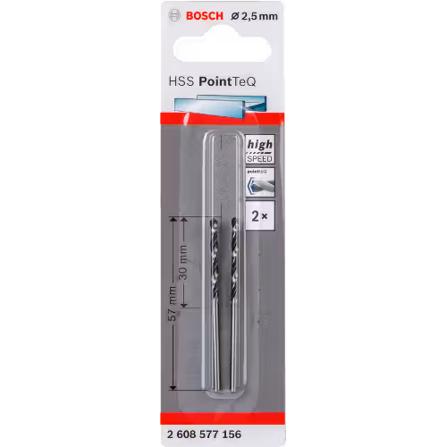 Свердла по металу Bosch HSS Point TeQ 2.5 мм 2608577156 фото