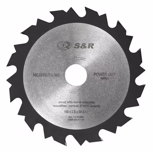 Диск пиляльний S & R Meister Power Cut 190x30x2,6 мм 241012190 фото