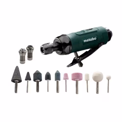 Пряма шліфувальна машина пневматична + набір насадок Metabo DG 25 Set 604116500 фото