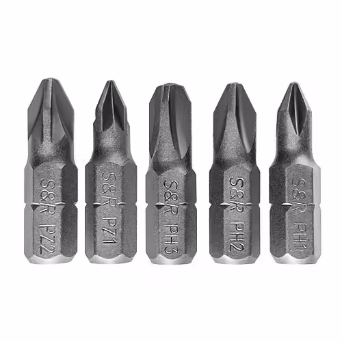 Біти S&R PH1-3+PZ1-2 x 25 мм 5 шт 251025005 фото