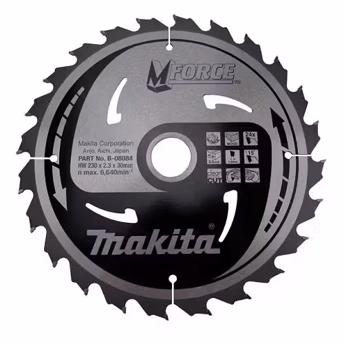Диск пиляльний по деревині MAKITA MForce 230x30 мм 24 зуба B-08084 фото
