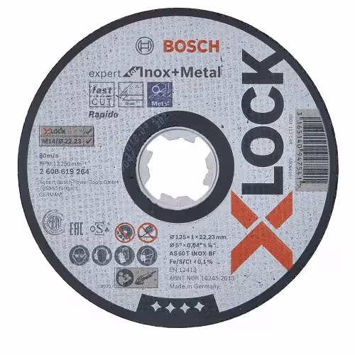 Круг абразивний відрізний Bosch X-Lock Expert for Inox + Metal 125x22,2 мм 2608619264 фото