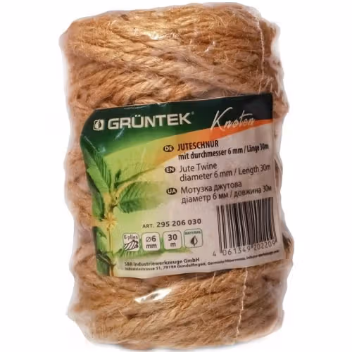 Шпагат джутовий GRUNTEK 6 мм х 30 м 295206030 фото