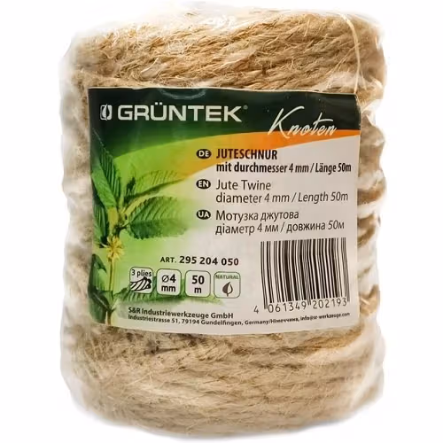 Шпагат джутовий GRUNTEK 4 мм х 50 м 295204050 фото