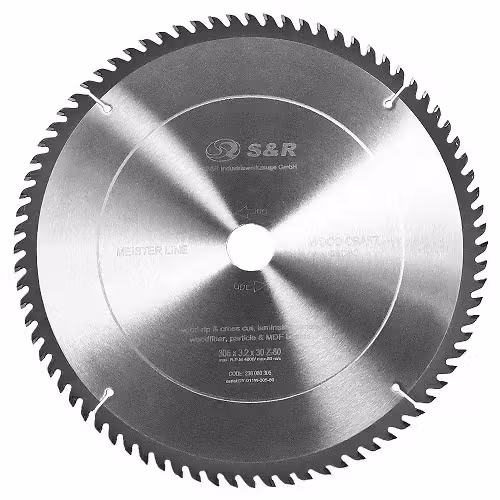 Диск пиляльний S&R WoodCraft Meister 305x30x2,4мм АТВ 80 зуб. + кільця 20 / 25,4 238080305 фото