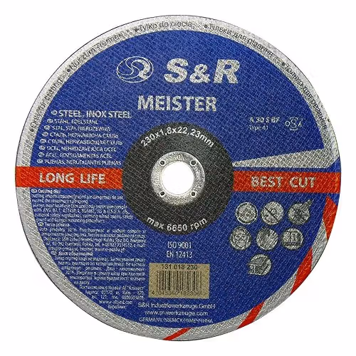 Круг відрізний по металу і нержавіючій сталі S & R Meister A 30 S BF 230x1,8x22,2 131018230 фото