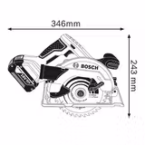 Дискова пила акумуляторна Bosch GKS 18V-57 без акумулятора 06016A2200 фото