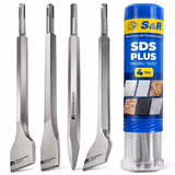 Набір зубил S&R Meister sds-plus 4 шт 114504250 фото