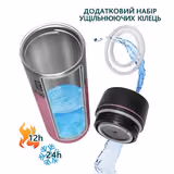 Термочашка Tavialo 420 мл рожевий колір + 2 ущільнюючих кільця 190420111 фото