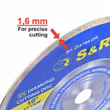 Диск алмазний S&R CORONA 250 x 1,6 х 25,4 керамограніт 252794250 фото