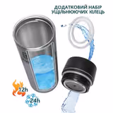 Термочашка Tavialo 420 мл сірий колір + 2 ущільнюючих кільця 190420110 фото