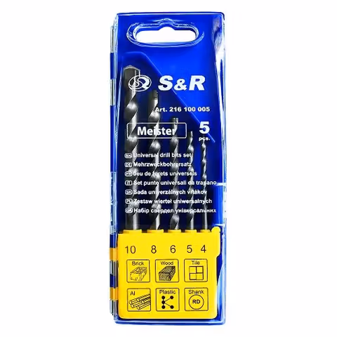 Набір свердел універсальних S & R 5 шт.