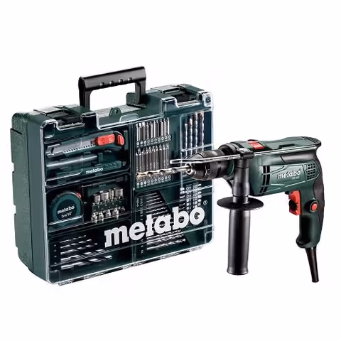 Дриль ударний Metabo SBE 650 БЗП + комплект аксесуарів