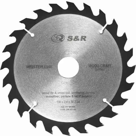 Диск пиляльний S & R Meister Wood Craft 190x30x2,4 мм