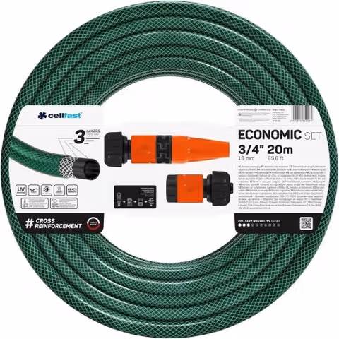 Набір для поливу Cellfast ECONOMIC 3/4" 20м + набір фітингів BASIC