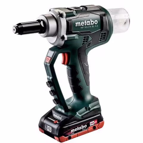 Пістолет заклепувальний акумуляторний Metabo NP 18 LTX BL 5.0 (з акумуляторами LiHD 18 В / 4,0 А·год)