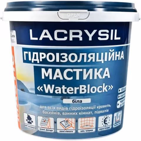Мастика гідроізоляційна LACRYSIL Waterblock 1,2 кг біла