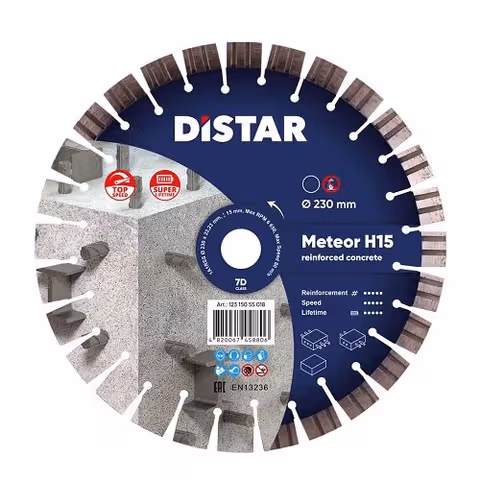 Круг алмазний відрізний Distar Meteor H15 7D бетон армований