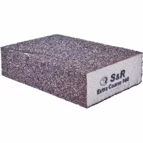 Губка шлифовальная S&R 100х70х25 мм зерно 40