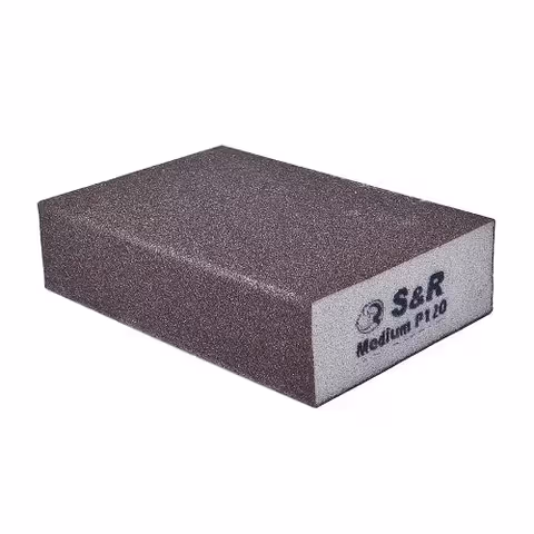 Губка шлифовальная S&R 100х70х25 мм зерно 120