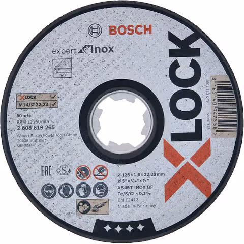 Круг абразивний відрізний Bosch X-Lock Expert for Inox 125x22,2 мм