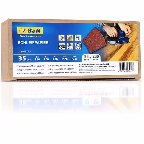 Набор шлифовальных листов S&R 93x230 мм, 35 шт