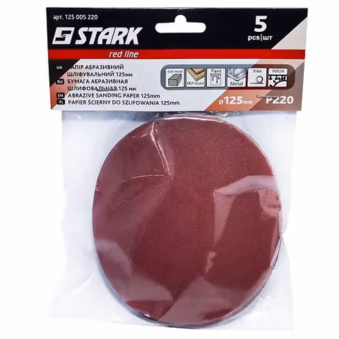 Бумага шлифовальная Stark D125 мм з. 220 5 шт