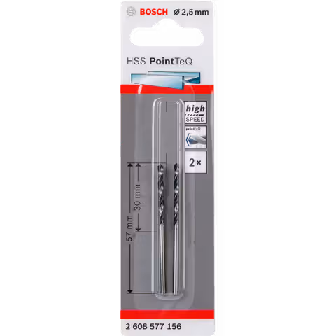Сверла по металлу Bosch HSS Point TeQ 2.5 мм
