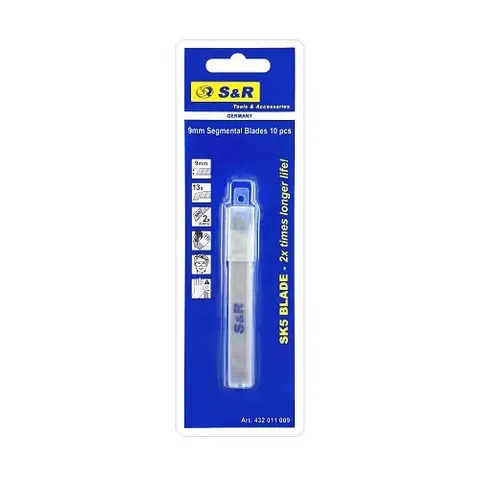 Комплект сегментных лезвий S&R SK5 9 мм 10 шт