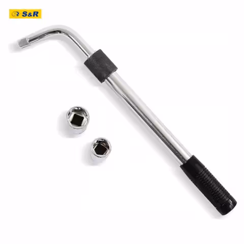 Вороток Г-подібний телескопічний S&R 1/2" 385-505 мм + 2 головки
