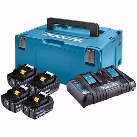 Набор аккумуляторов MAKITA LXT 198091-4 (BL1860Bx4, DC18RD, Makpac3)