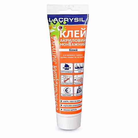 Клей монтажний акриловий Lacrysil «Божевільна липучка» 0,2 л