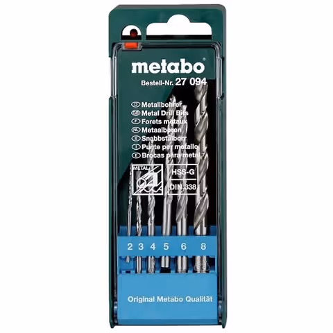 Набір свердел по металу Metabo HSS-G, 6 пр.